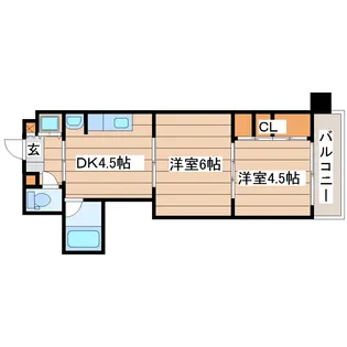 クレスト連坊【2階】の間取り