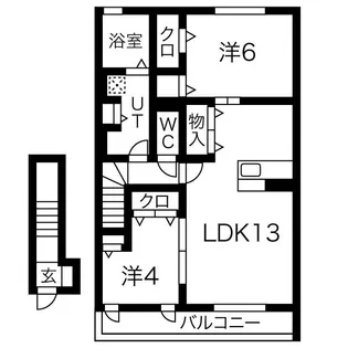 ローレルヒルズ富雄【2階】の間取り