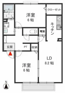 クロワールA【1階】の間取り