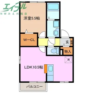 アメージング・フラッツ A【1階】の間取り