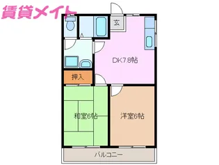 カーサ山城【2階】の間取り