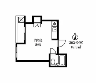 レジデンスN大岡山【2階】の間取り