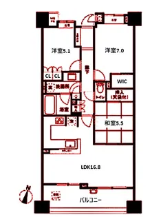 ライオンズ青葉さつきが丘【5階】の間取り