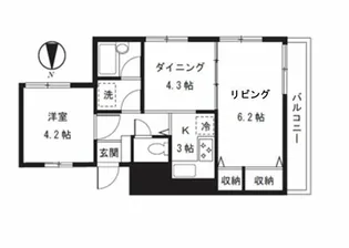 グリーンキャピタル石川台【4階】の間取り