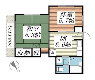 グリーンテラス【1階】の間取り