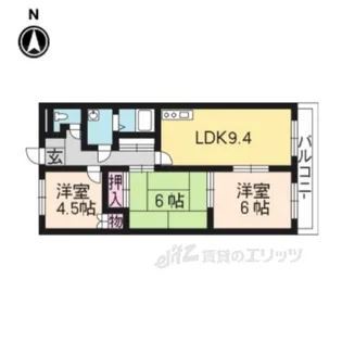 ハイツ北尾弐番館【1階】の間取り