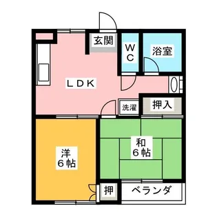 ゴールデンハイツB【1階】の間取り