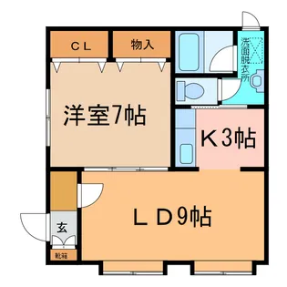 コーポニュータウン【1階】の間取り