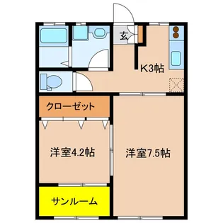リヴィエールB【1階】の間取り
