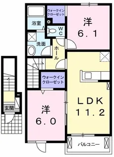 ヴィラ・ソリアードC【2階】の間取り
