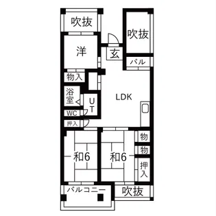 鶴道団地4棟【1階】の間取り