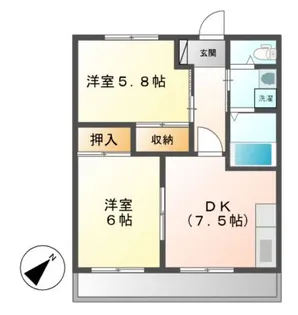 アーバンハイツ【2階】の間取り