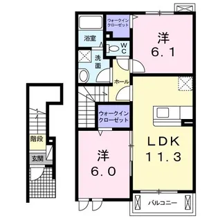 グランデ・ラ・テールA【2階】の間取り