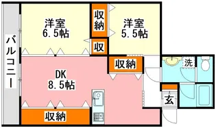 オレンジ横田【1階】の間取り