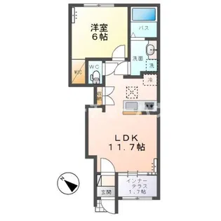 仮)水戸市平須町字新田原新築アパート【1階】の間取り