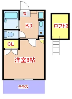 ロイヤルハイツ新町【2階】の間取り