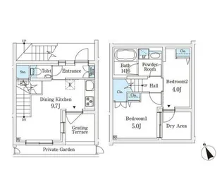 AGRATIO TERRACE 恵比寿【1階】の間取り