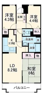 ヒルズ南戸塚【7階】の間取り