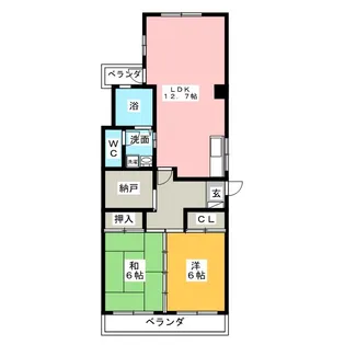 ルースト植田山【1階】の間取り