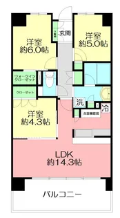 リストレジデンス茅ヶ崎【5階】の間取り