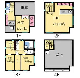 東京都文京区千駄木5【一戸建】の間取り