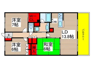 サングランデアルフィーヌB棟【4階】の間取り