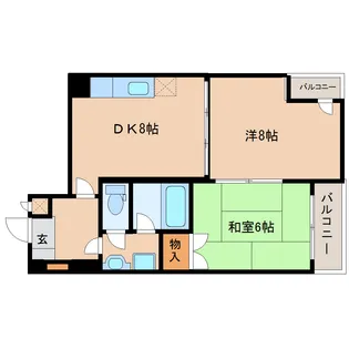 銀杏町レジデンス【3階】の間取り