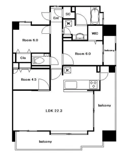 アクタス籠町グランミライ【11階】の間取り