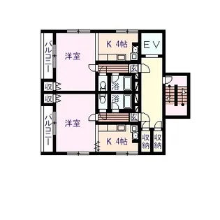 ガーデンコート新屋敷【4階】の間取り