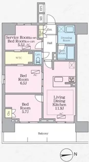 ラグゼナ八王子寺町【6階】の間取り