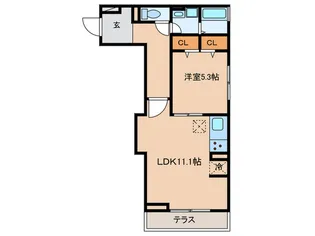 ヴェルドミール【1階】の間取り