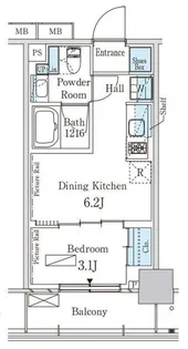 パークアクシス芝浦キャナル【3階】の間取り