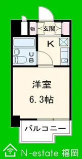 福岡県福岡市早良区西新1【マンション】の間取り