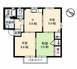 コーポ浅川【1階】の間取り