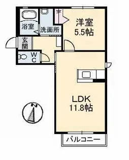 グランラシュレ B棟【2階】の間取り