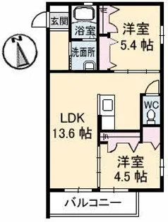 ボナールメゾン 桜【2階】の間取り