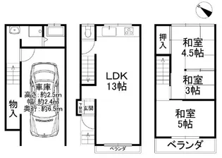 大阪府枚方市津田東町2【一戸建】の間取り