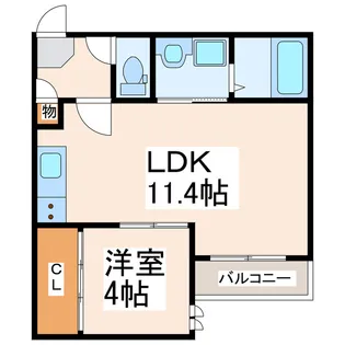 1LDKの間取り画像