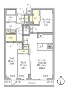 アジールコート都立大学【2階】の間取り