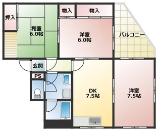 大阪府大阪市東淀川区豊里7【マンション】の間取り