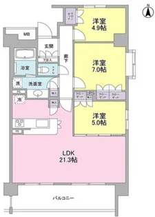アンビエンテ経堂【3階】の間取り