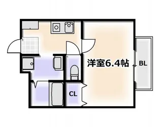 みおつくし西なんば【6階】の間取り