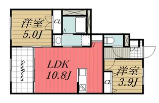 千葉県大網白里市仏島【アパート】の間取り