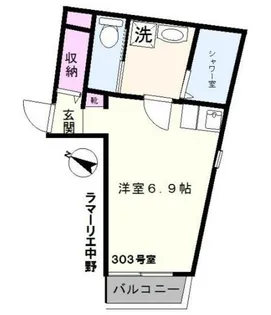 ラマーリエ中野【3階】の間取り