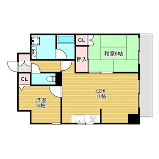 ライオンズマンション玉造【8階】の間取り