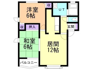 クイーンズパーク青葉B【1階】の間取り