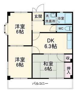 神奈川県茅ヶ崎市中島【マンション】の間取り