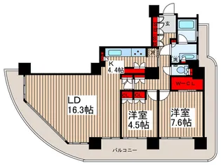 リバーポイントタワー【23階】の間取り