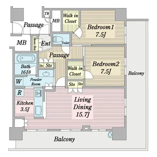 アルファグランデ成田七番街【10階】の間取り