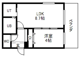 レジデンスカープ札幌【15階】の間取り